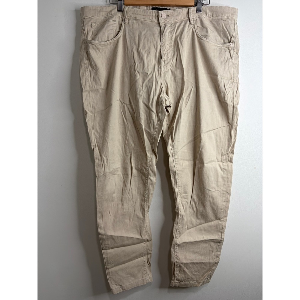 Massimo Dutti Mens Slim Fit Beige Khaki Cotton Stretch Pants Size USA 40 EUR 50